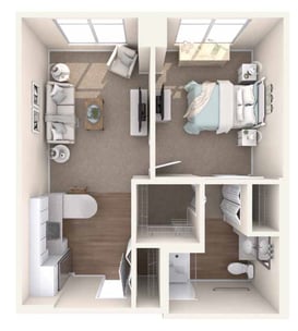 AL_Medalist-B 1 bdrm, 1 bath 620 sf 1